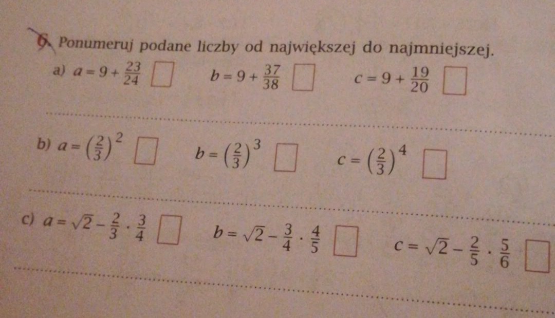 Ponumeruj podane liczby od największej do najmniejszej - Brainly.pl Ponumeruj Podane Liczby Od Największej Do Najmniejszej A 9