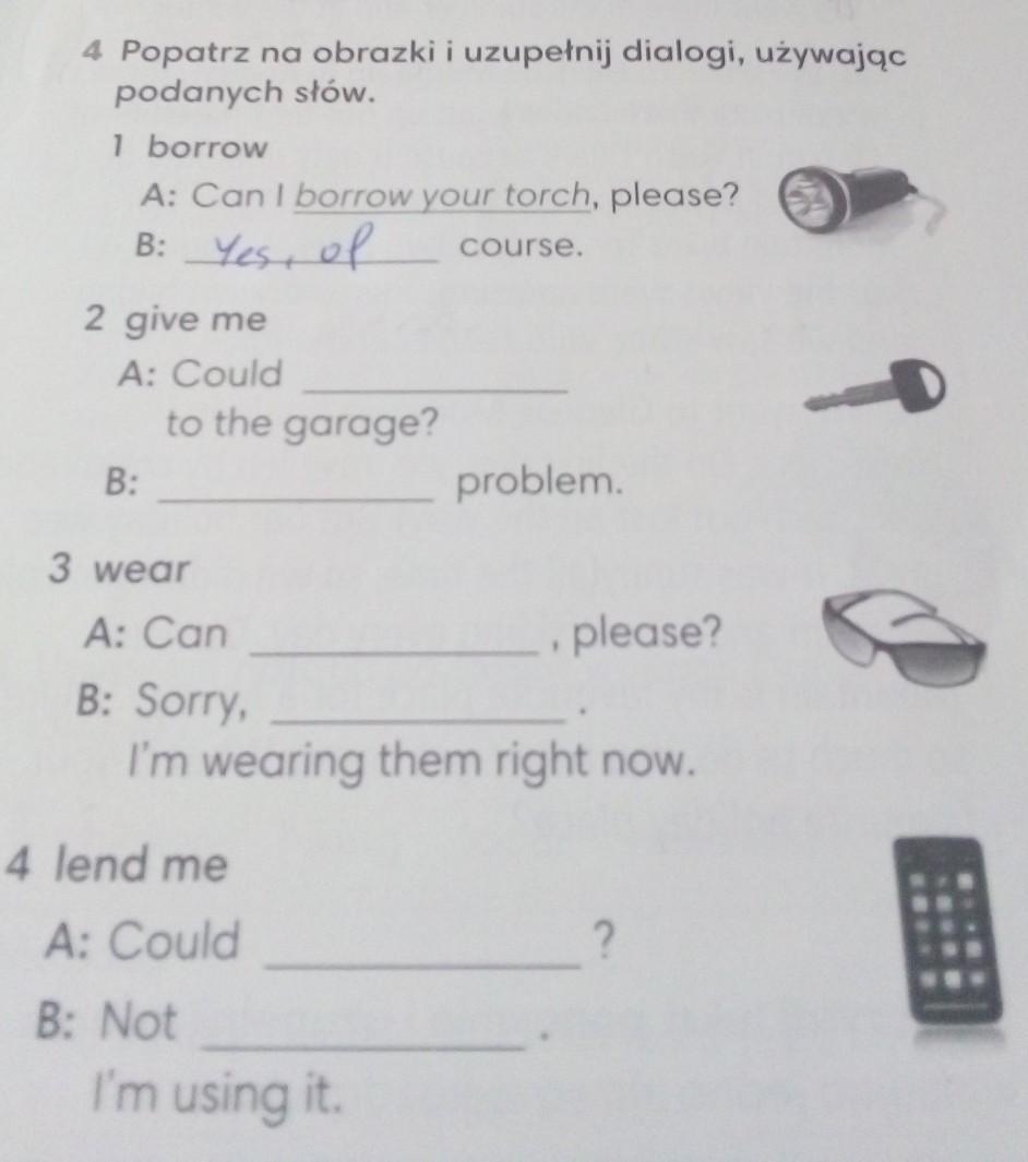 Napisz Dialog Uzywajac Podanych Wyrazow