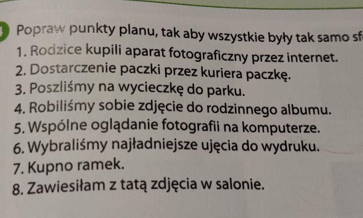 Popraw Punkty Planu Tak Aby Wszystkie Byly Tak Samo Sformulowane
