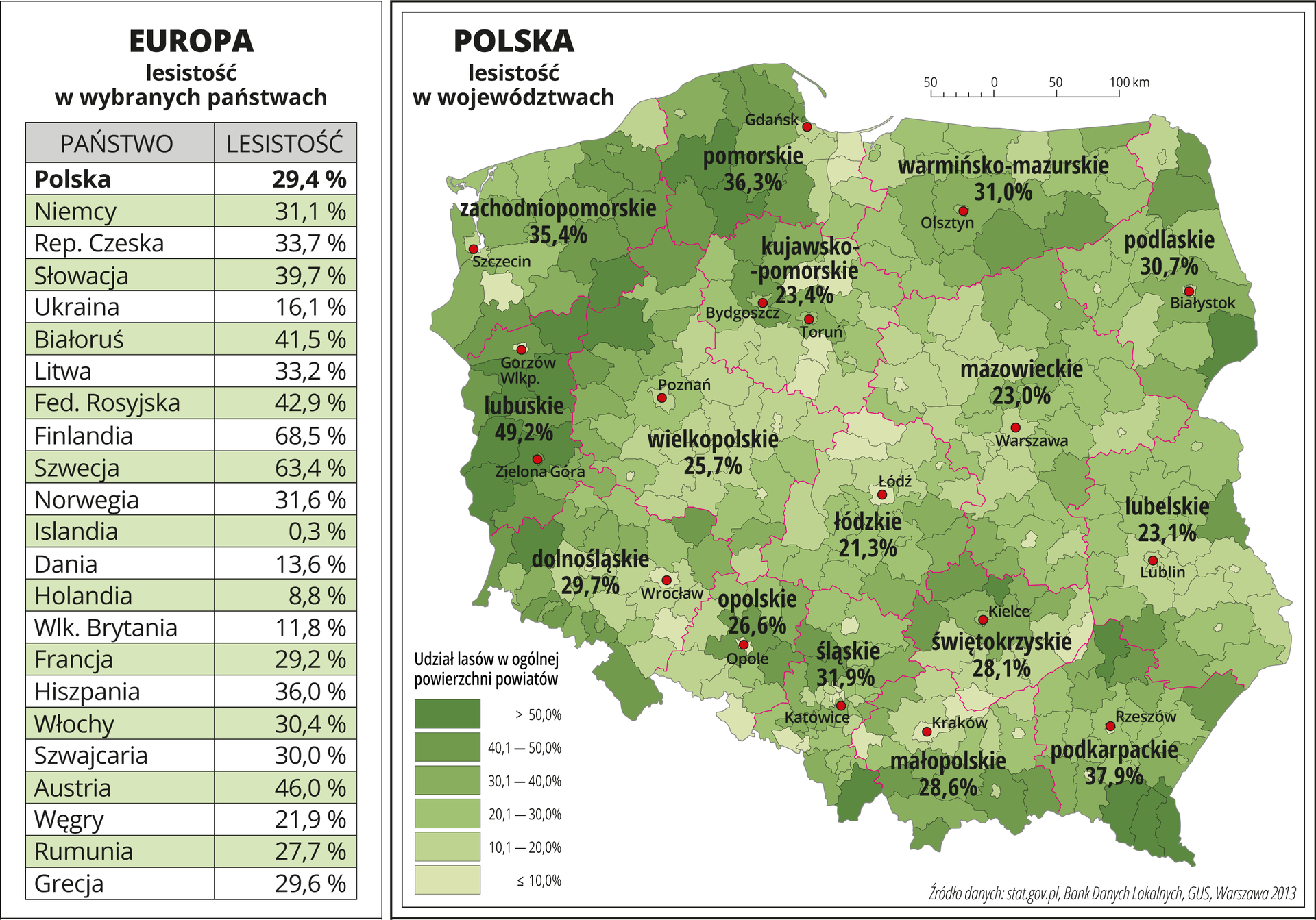 Population density map - Poland : r/poland Liczba Ludności W Polsce Powyżej 18 Lat