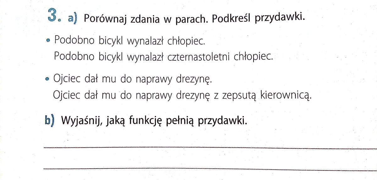 Porównaj zdania w parach. Podkreśl przydawki. Zdjęcie. - Brainly.pl Podkresl Przydawki W Poszczegolnych Wypowiedziach