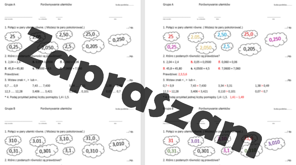 Kartkowka Z Matematyki Klasa 5