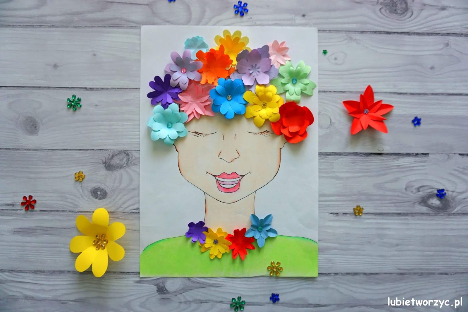 Portret Pani Wiosny - praca plastyczna (video) Wiosenne Prace Plastyczne Dla Dzieci