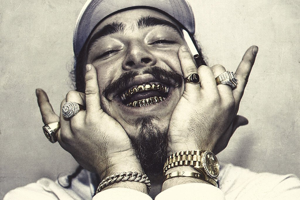 Post Malone Black And White Photo