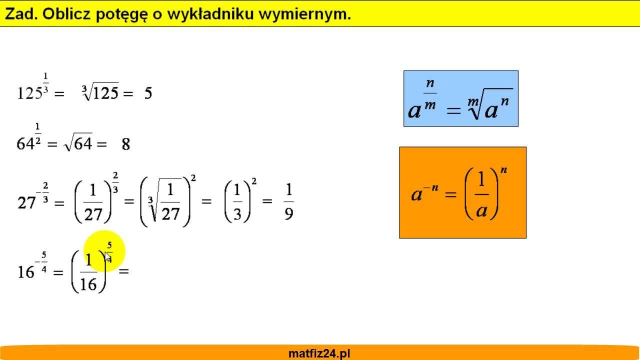 Potęgi O Wykładniku Wymiernym Zadania Pdf