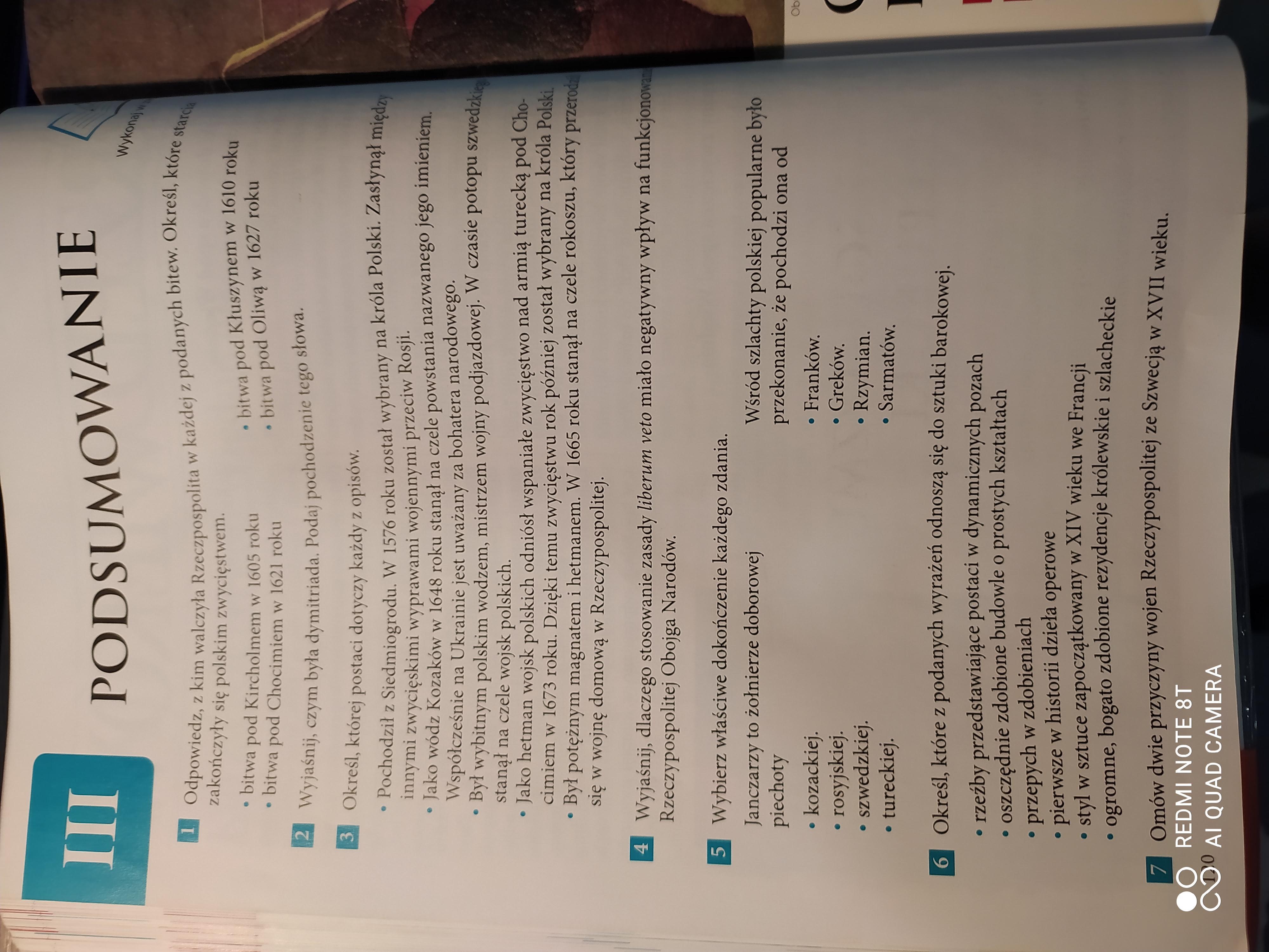 Test Z Historii Klasa 6 Wczoraj I Dziś Rozdział 3
