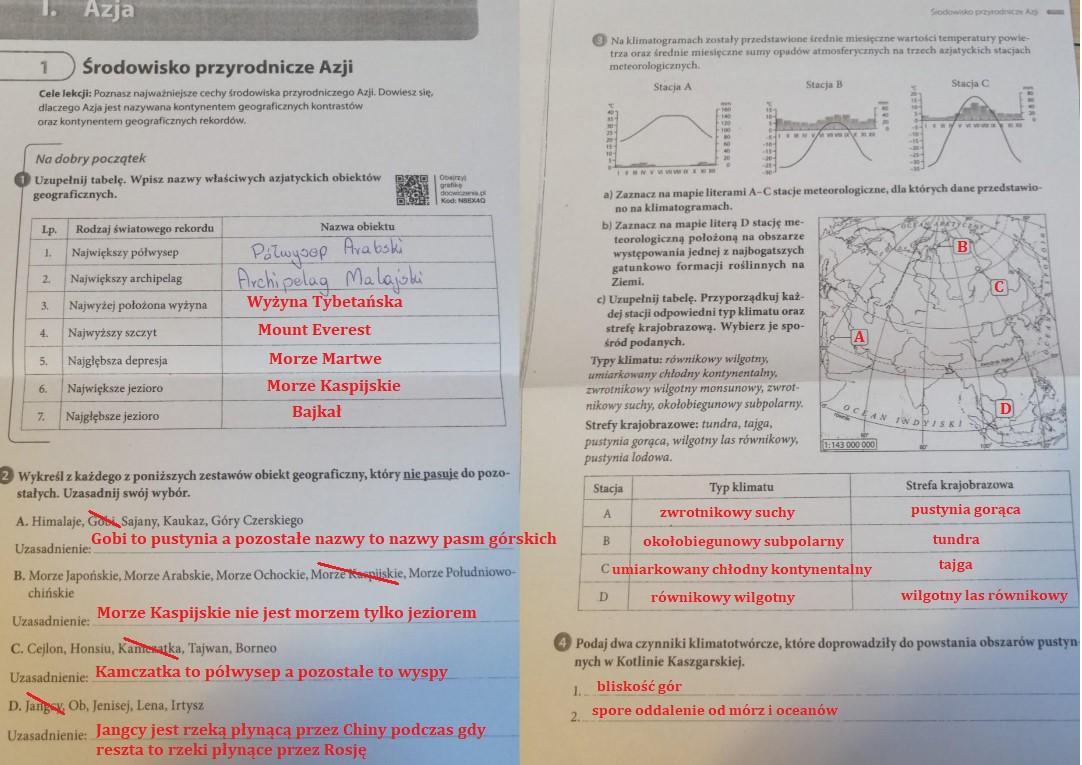 środowisko Przyrodnicze I Ludność Europy Sprawdzian Klasa 6