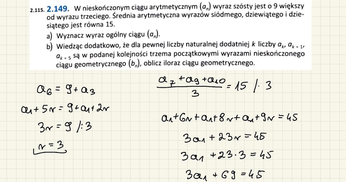 Powtórka przed maturą - matematyka zadania: 2.149_ klasa 3_ 4LO Zadania Powtórzeniowe Z Matematyki Przed Egzaminem ósmoklasisty