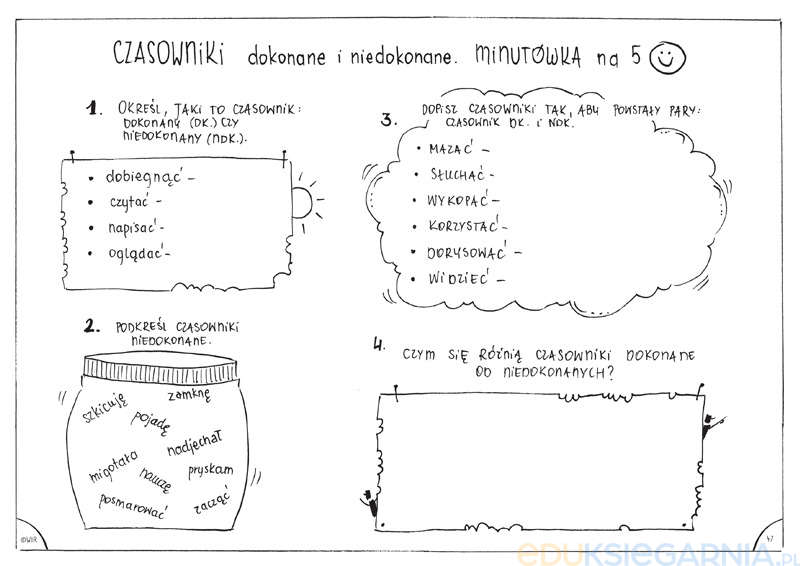 Powtórka z polskiego. Literatura i język. Graficzne karty pracy dla Karty Pracy Klasa 4 Język Polski