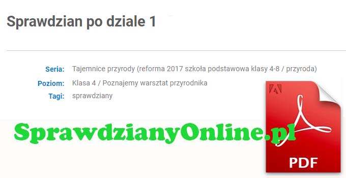 Poznajemy Warsztat Przyrodnika Test Pdf