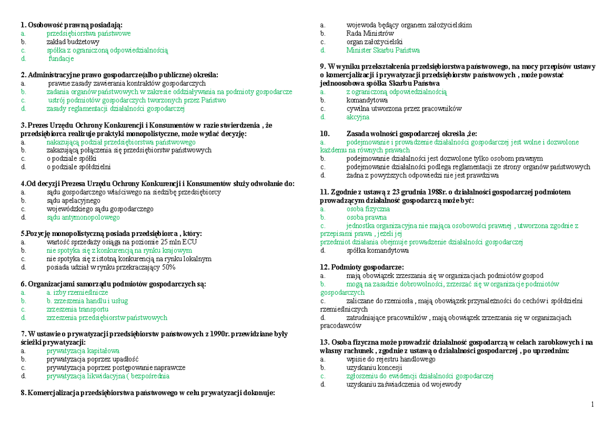 Testy Prawo Administracyjne Z Odpowiedziami