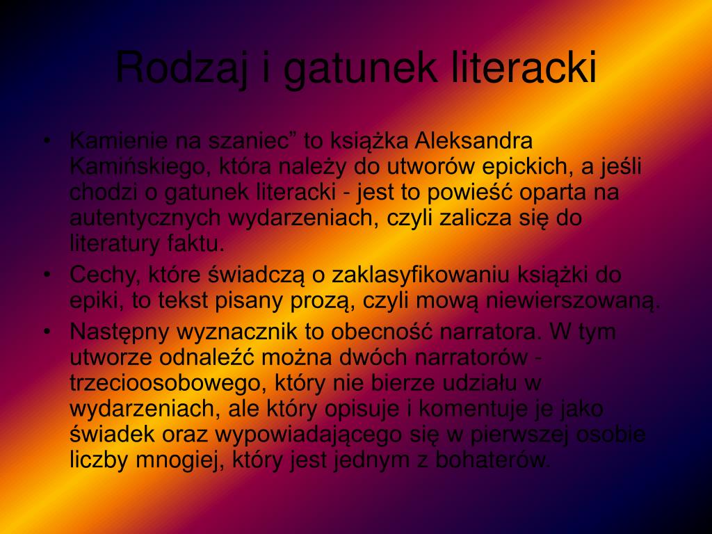 PPT - Aleksander Kamiński PowerPoint Presentation, free download - ID Kamienie Na Szaniec Rodzaj Literacki