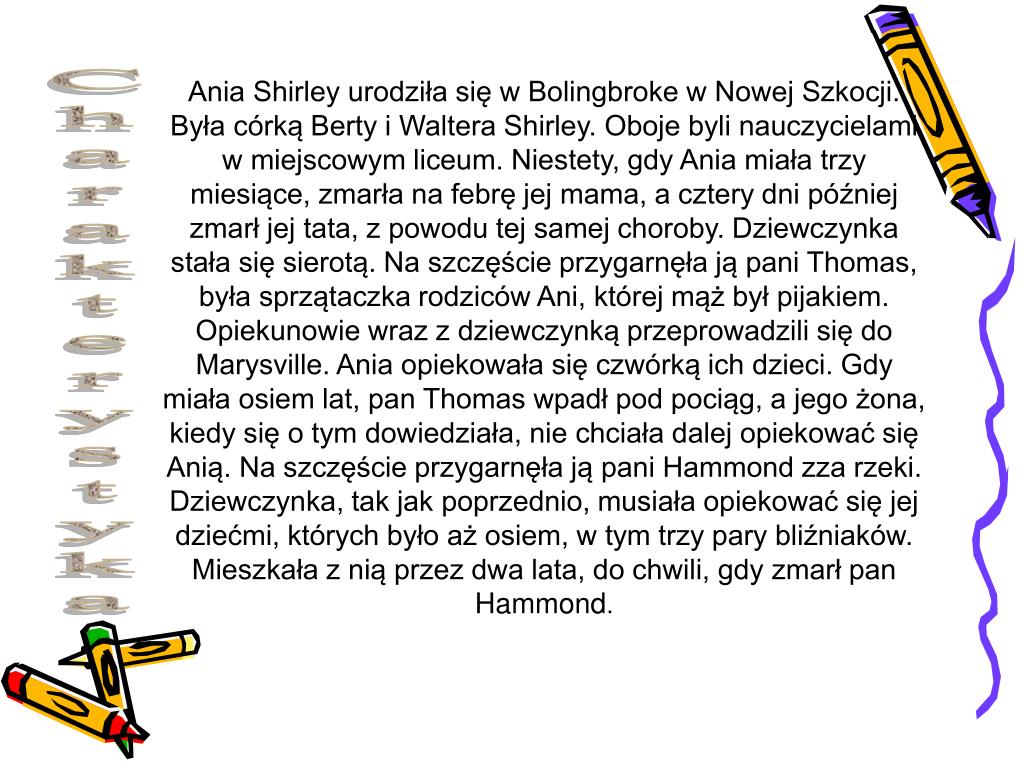 PPT - Ania z Zielonego Wzgórza PowerPoint Presentation, free download Charakterystyka Ani Z Zielonego Wzgórza