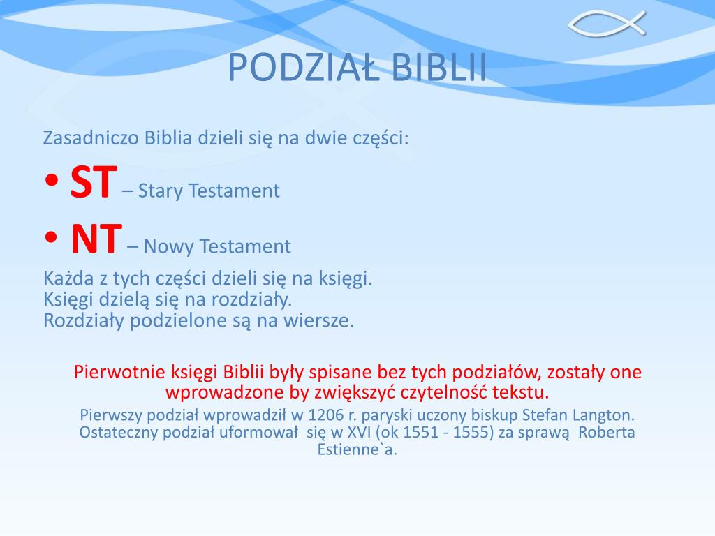 Nowy Testament Dzieli Się Na 4 Części