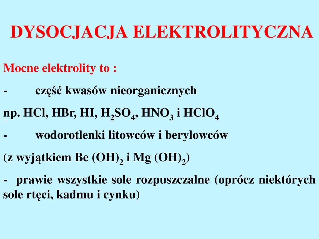 Co To Jest Dysocjacja Elektrolityczna