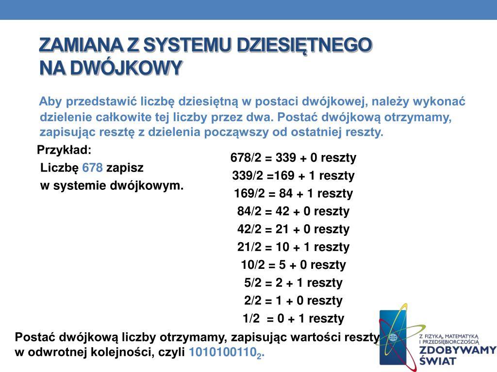 Dane Liczby Zapisz W Postaci Dziesiętnej