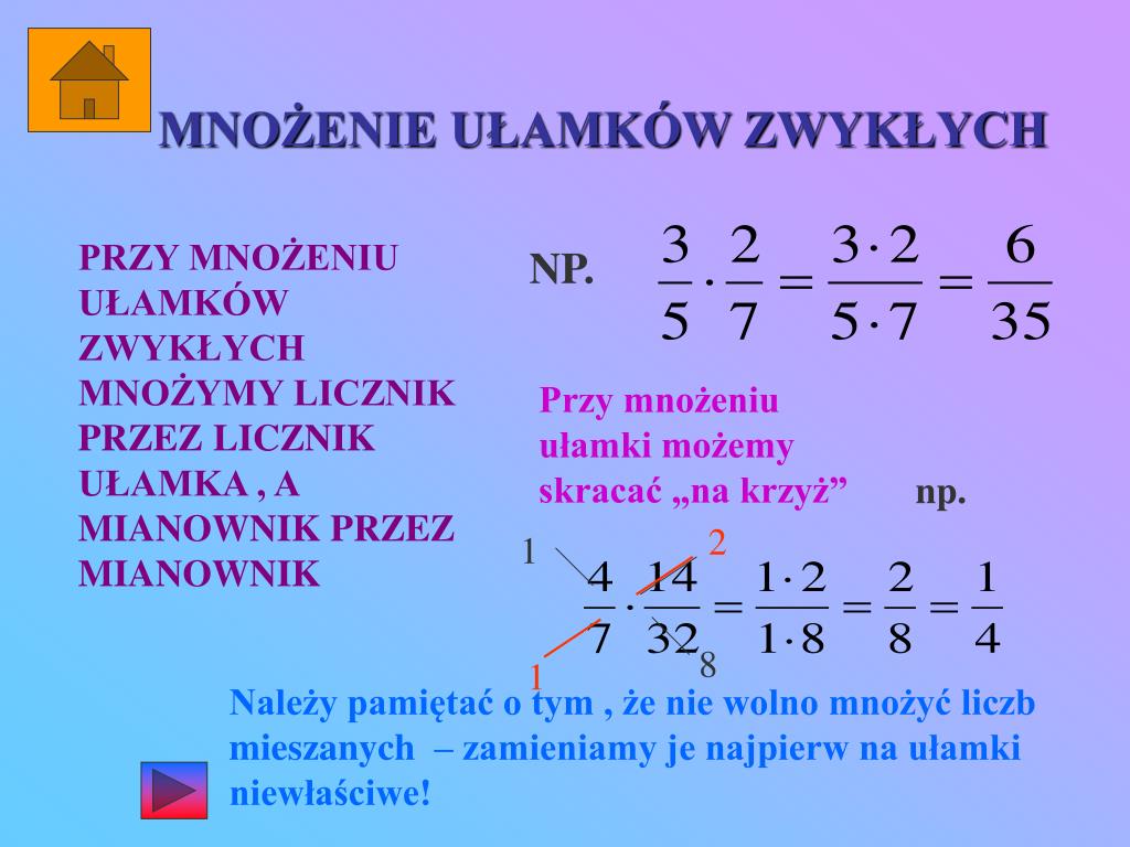 Jak Mnożyć Ułamki Zwykłe I Dziesiętne