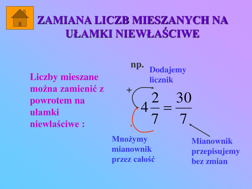 PPT - DZIAŁANIA NA UŁAMKACH ZWYKŁYCH PowerPoint Presentation, free Jak Zamienić Ułamek Na Liczbę Mieszaną