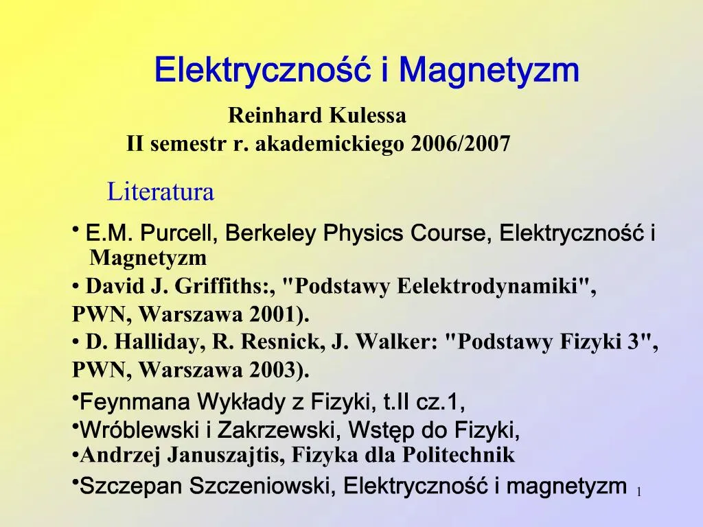 Elektrycznosc I Magnetyzm Klasa 8