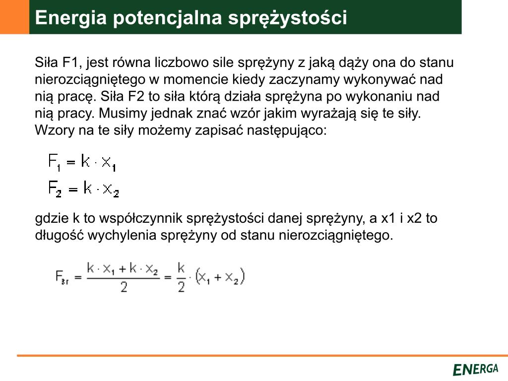 Energia Potencjalna Sprężystości Wzór