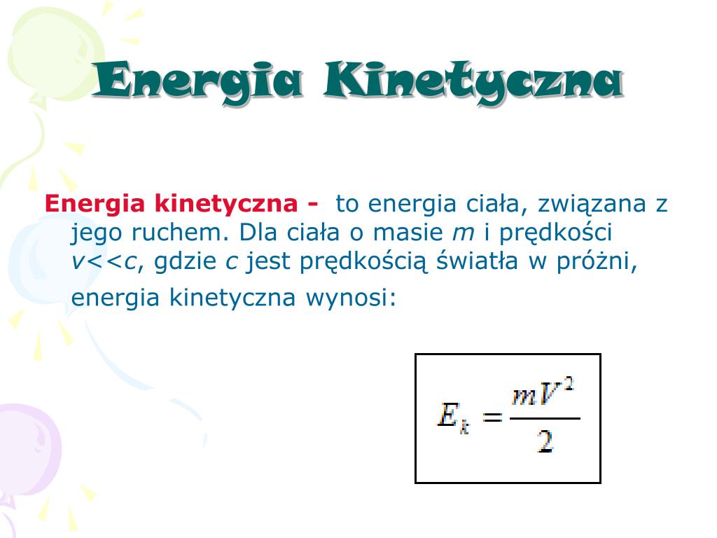 PPT - Fizyka i astronomia PowerPoint Presentation, free download - ID Energia Kinetyczna Wzr Jednostka