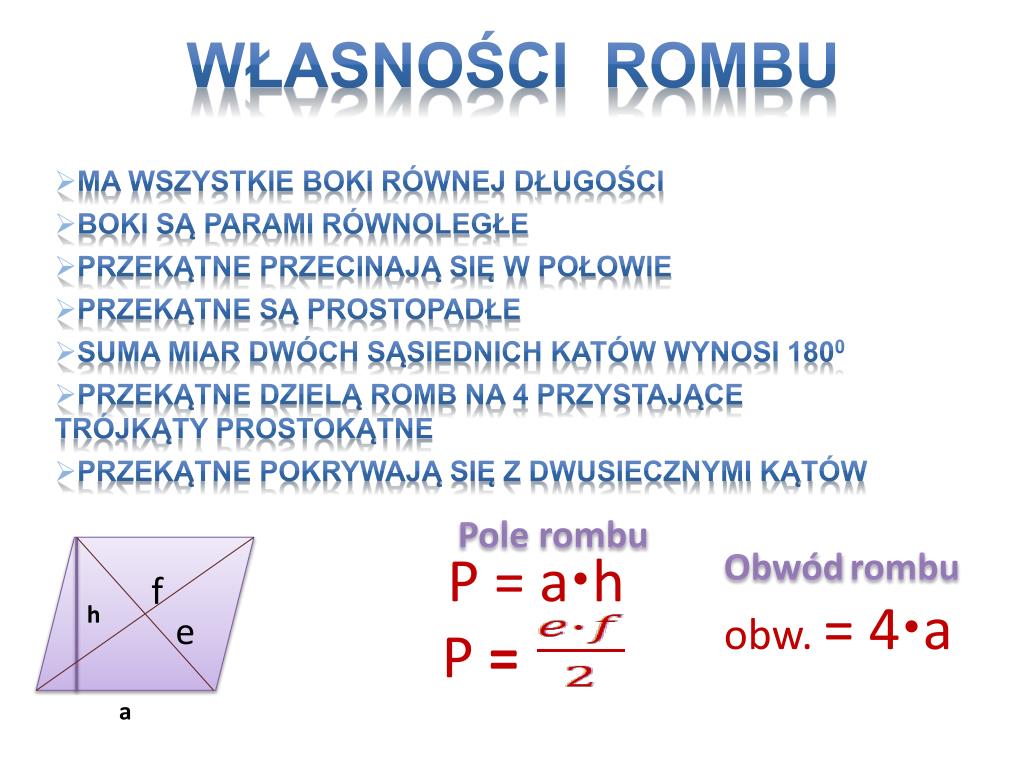 PPT - KLASYFIKACJA i własności CZWOROKĄTÓW PowerPoint Presentation - ID Czy Romb Ma Wszystkie Boki Rwne
