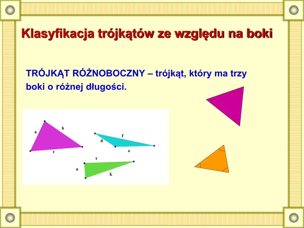 Rodzaje Trójkatów Ze Wzgledu Na Boki