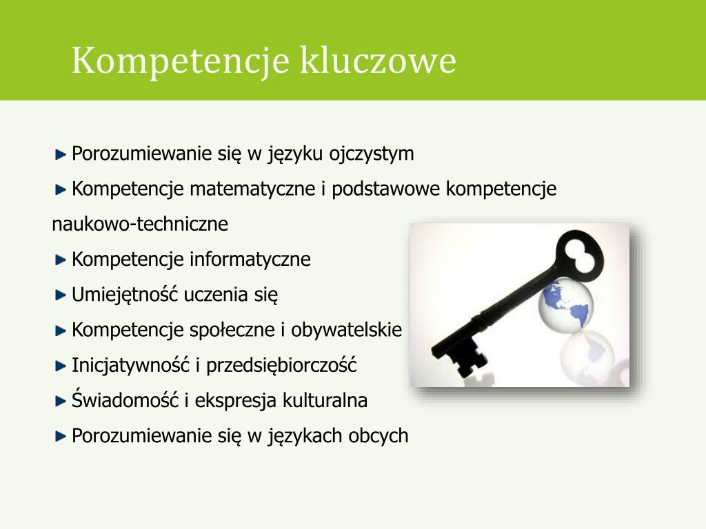 PPT - Kompetencje kluczowe jako cel edukacji na poziomie Kompetencje Kluczowe Scenariusz Lekcji Wf