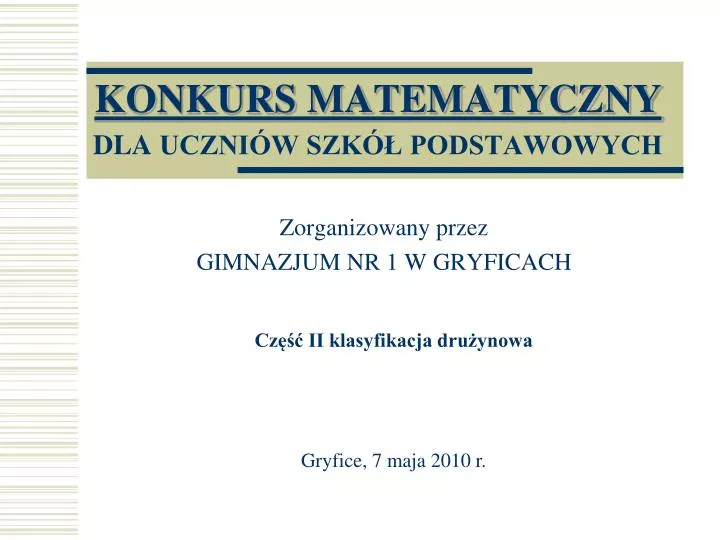 Konkursy Dla Uczniów Szkół Podstawowych