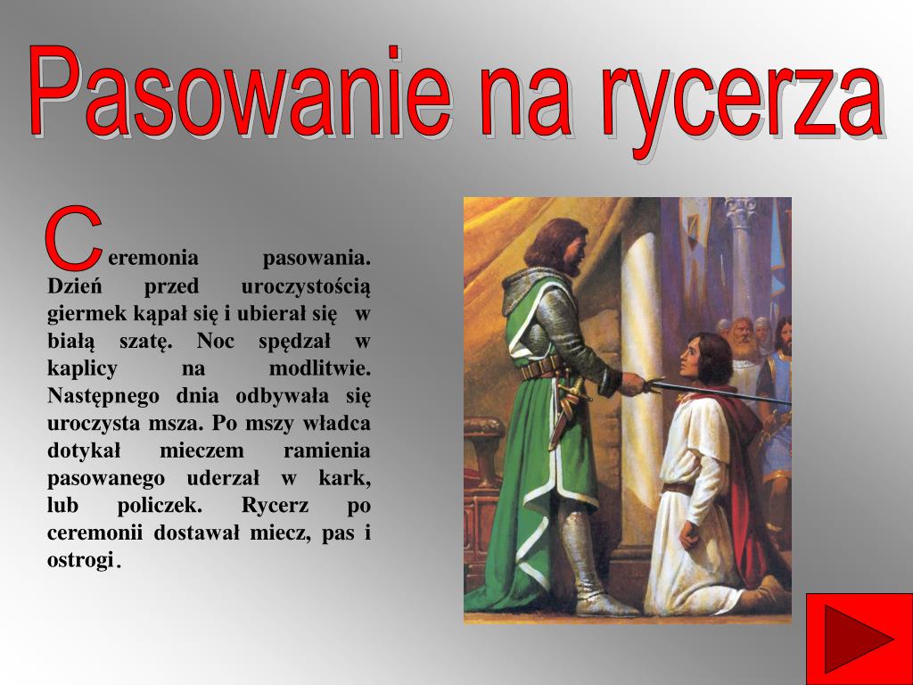 PPT - Kultura Rycerska PowerPoint Presentation, free download - ID:828467 Pasowanie Zawiszy Czarnego Na Rycerza