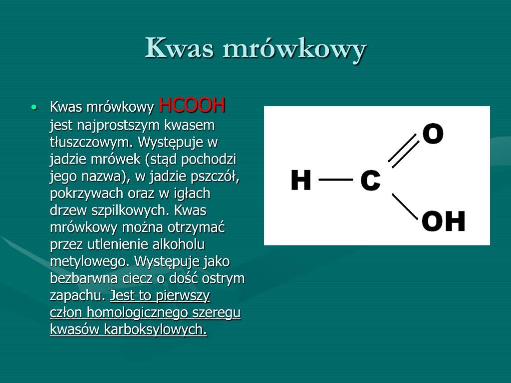 Wzory I Nazwy Kwasów Karboksylowych