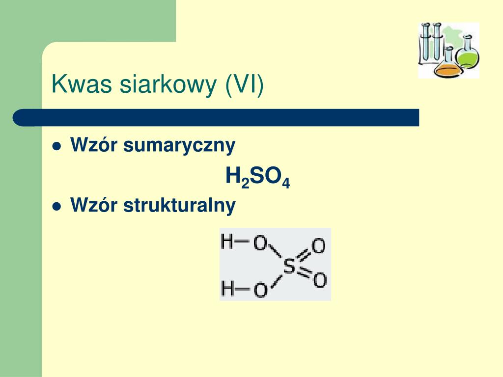 Wzór Sumaryczny Kwasu Siarkowego 6