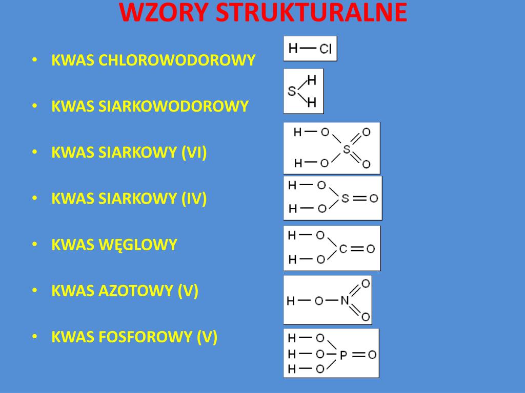 PPT - KWASY PowerPoint Presentation, free download - ID:4271566 Wzory Kwasów Tlenowych I Beztlenowych