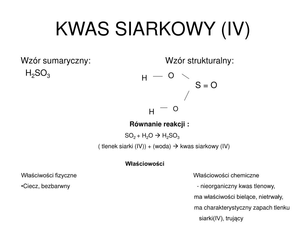 PPT - KWASY PowerPoint Presentation, free download - ID:4315883 Siarczek Miedzi 2 Wzr Sumaryczny