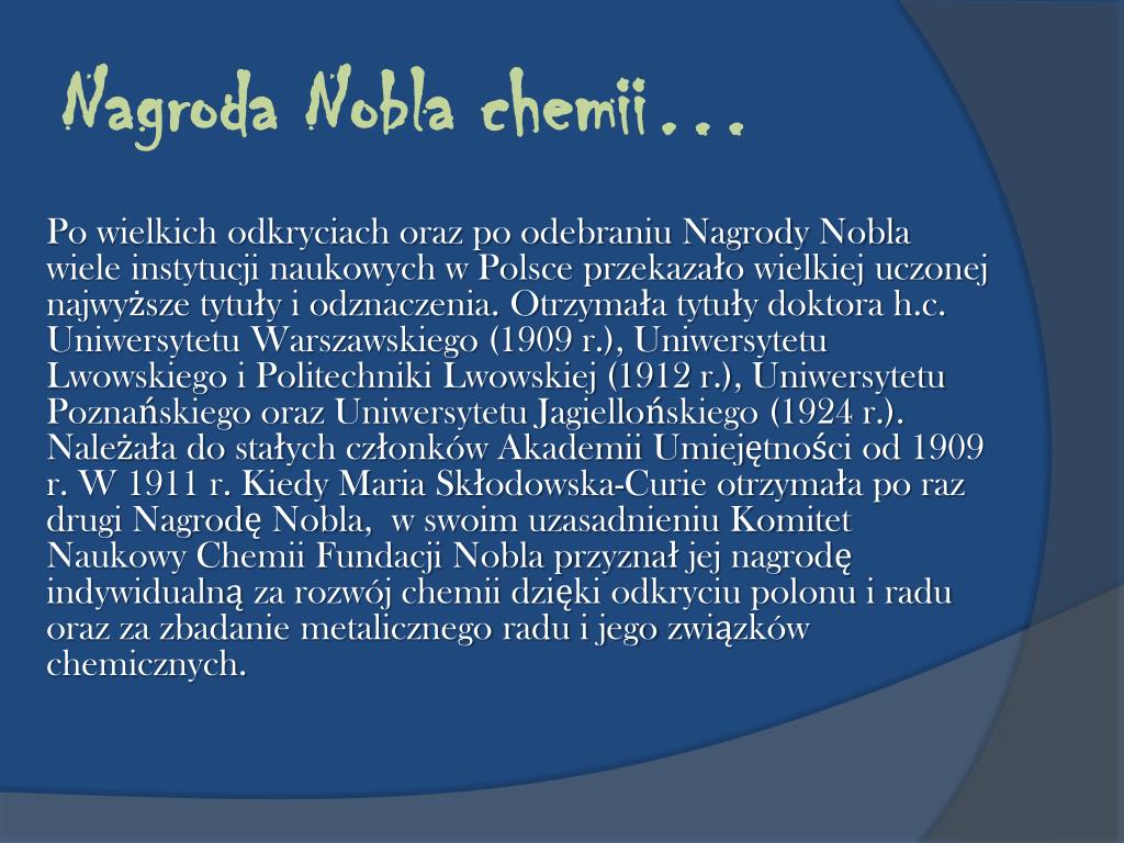 PPT - Maria Skłodowska - Curie PowerPoint Presentation, free download Nagroda Nobla Maria Skłodowska Curie