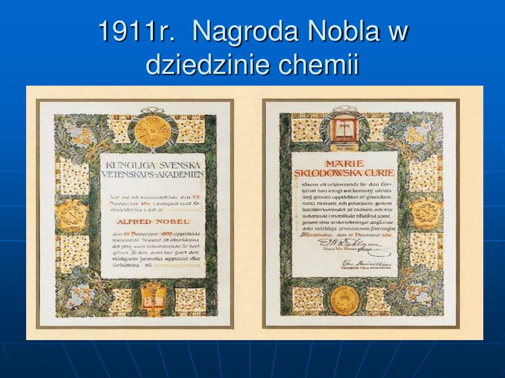 Nagroda Nobla Marii Skłodowskiej Curie