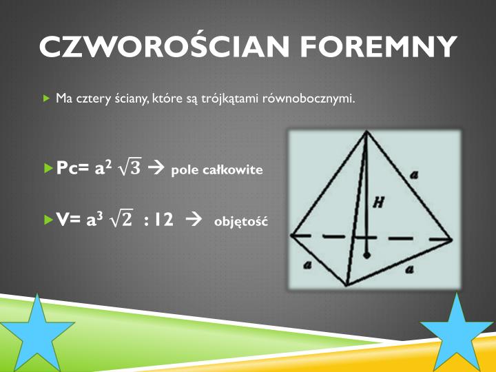 PPT - matematyka- Bryły PowerPoint Presentation - ID:6125630 Wzor Na Pole Czworoscianu Foremnego