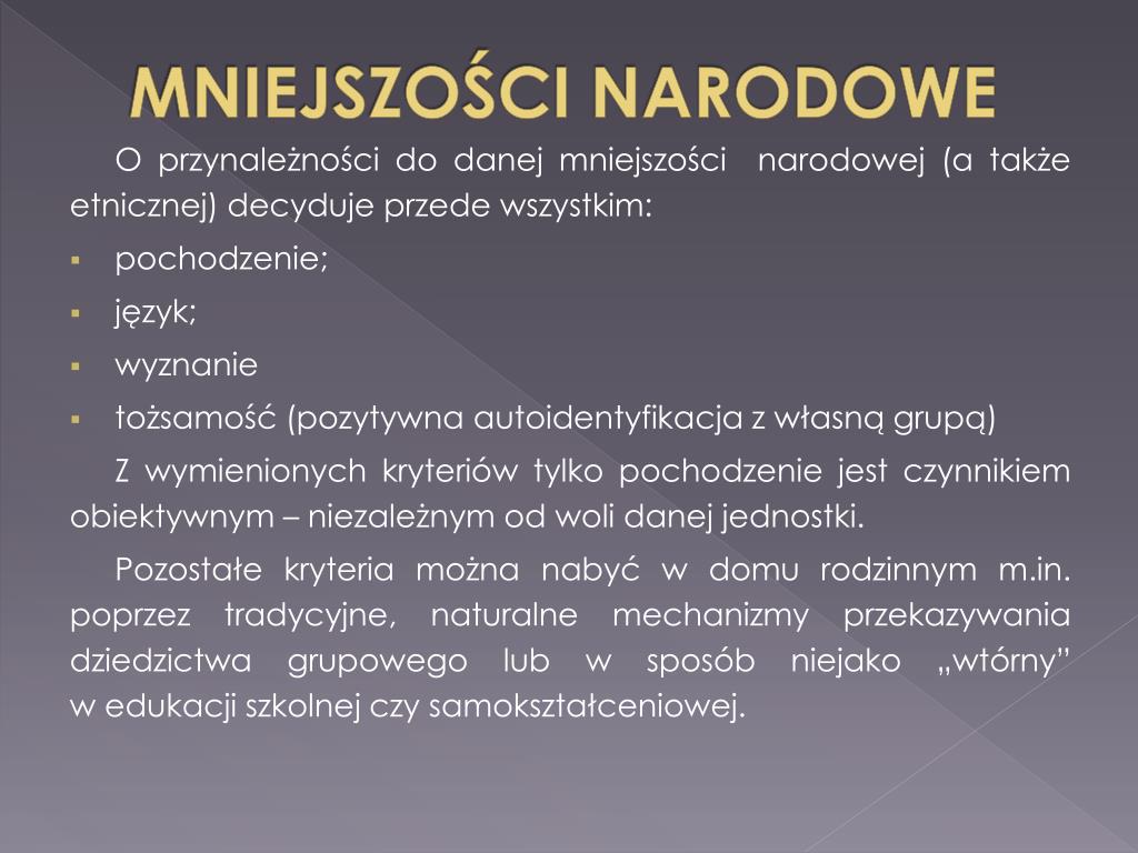 PPT - MNIEJSZOŚCI NARODOWE W POLSCE PowerPoint Presentation, free Język Mniejszości Narodowej Co To Znaczy