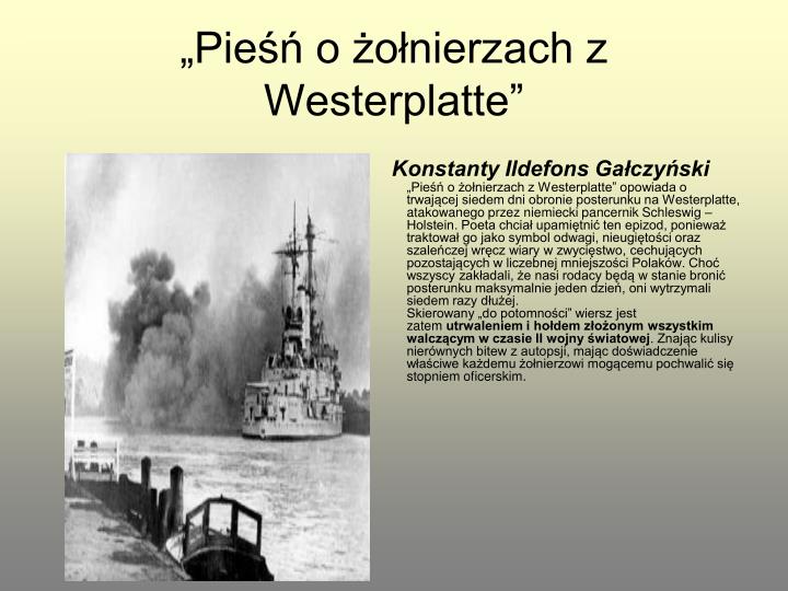Piesn O Zolnierzach Z Westerplatte Wiersz