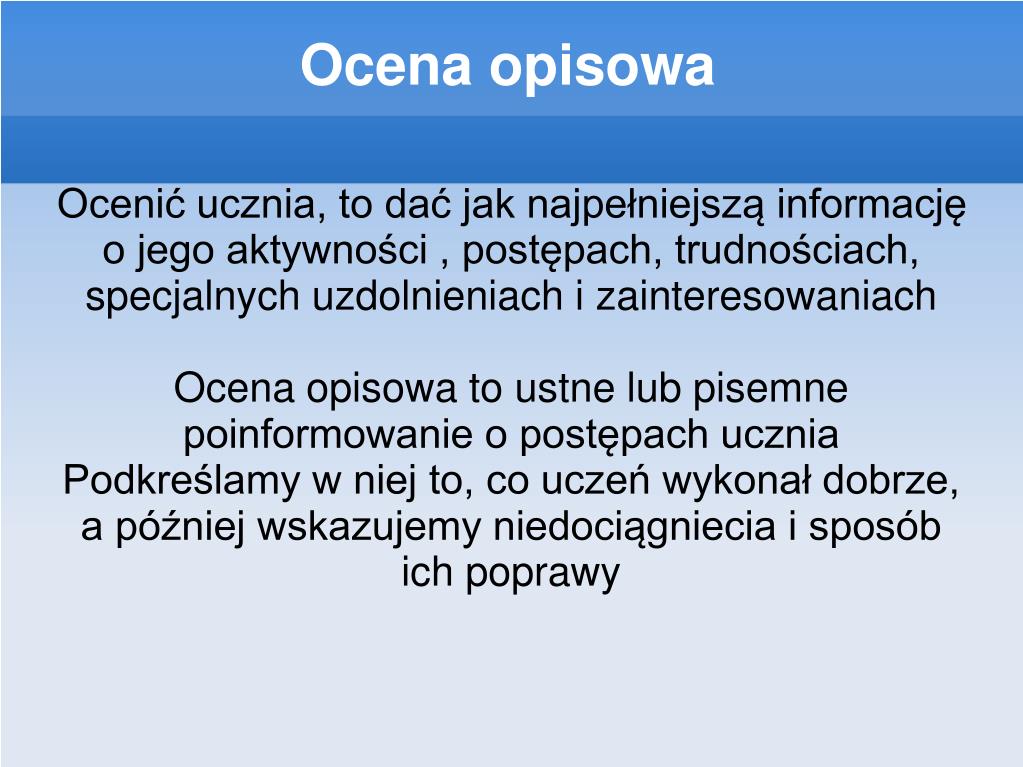 PPT - Ocena opisowa PowerPoint Presentation, free download - ID:5149601 Ocena Opisowa Ucznia Z Aspergerem