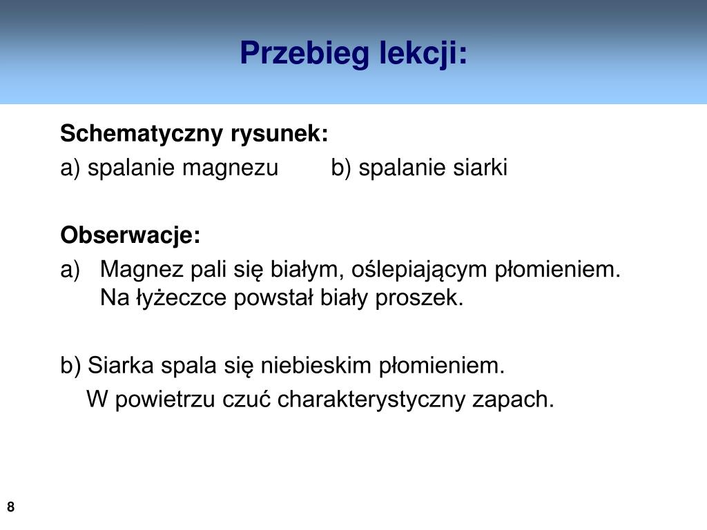 Konspekt Lekcji Chemii W Szkole Podstawowej