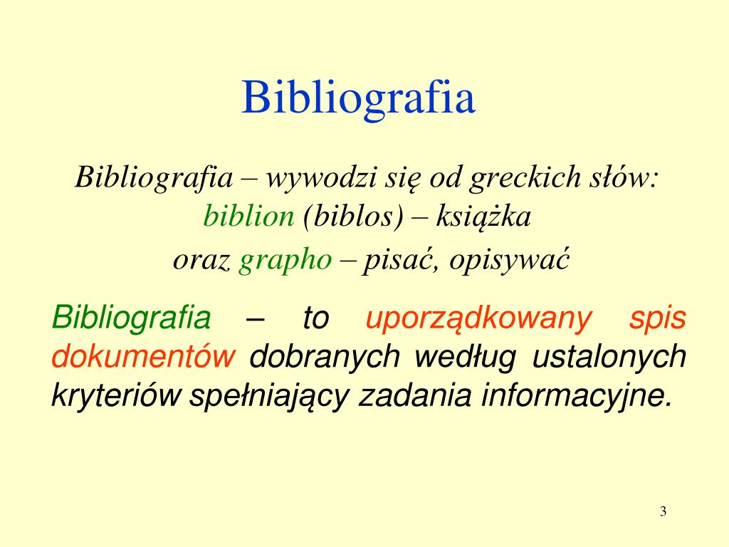 PPT - OPIS BIBLIOGRAFICZNY i jego zastosowanie w literaturze podmiotu i Bibliografia Podmiotu I Przedmiotu Wzór