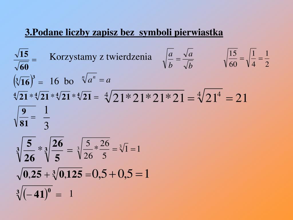 Jak Zamieniać Pierwiastki Na Liczby
