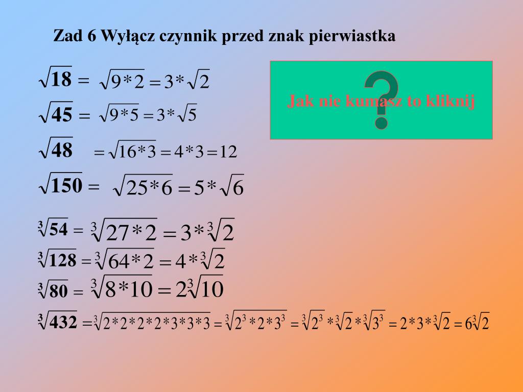 PPT - PIERWIASTKI PowerPoint Presentation, free download - ID:6112026 Włącz Czynnik Przed Znak Pierwiastka