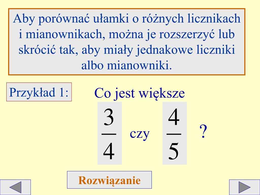 PPT - PORÓWNYWANIE UŁAMKÓW ZWYKŁYCH PowerPoint Presentation, free Porwnywanie Ulamkw O Rznych Mianownikach