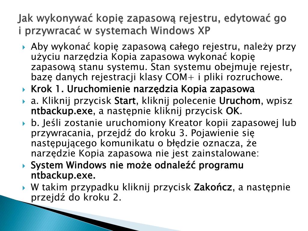 PPT - Rejestr Windows XP PowerPoint Presentation, free download - ID:221421 Jak Wyczyscic Rejestr Windows Xp
