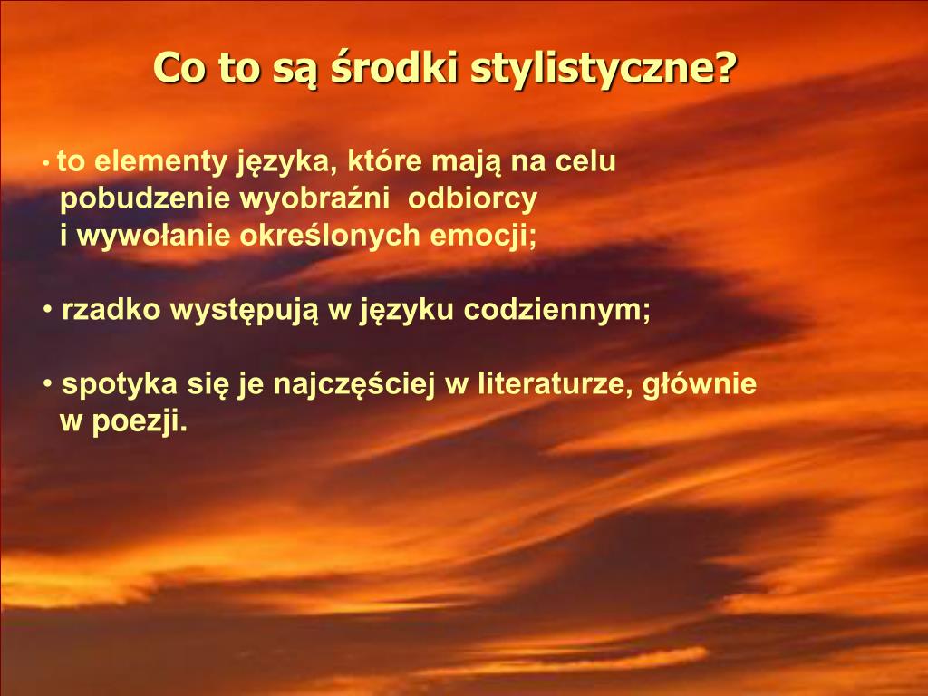 Co To Są środki Stylistyczne Przykłady