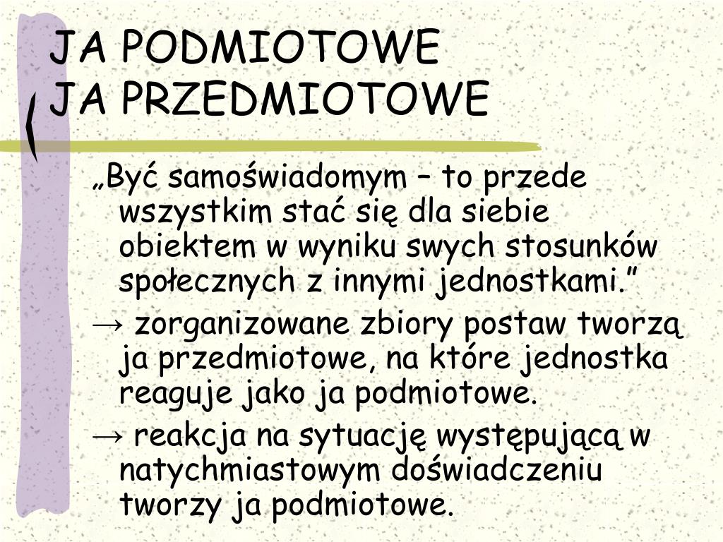 PPT - SYMBOLICZNY INTERAKCJONIZM PowerPoint Presentation, free download Ja Podmiotowe I Przedmiotowe James