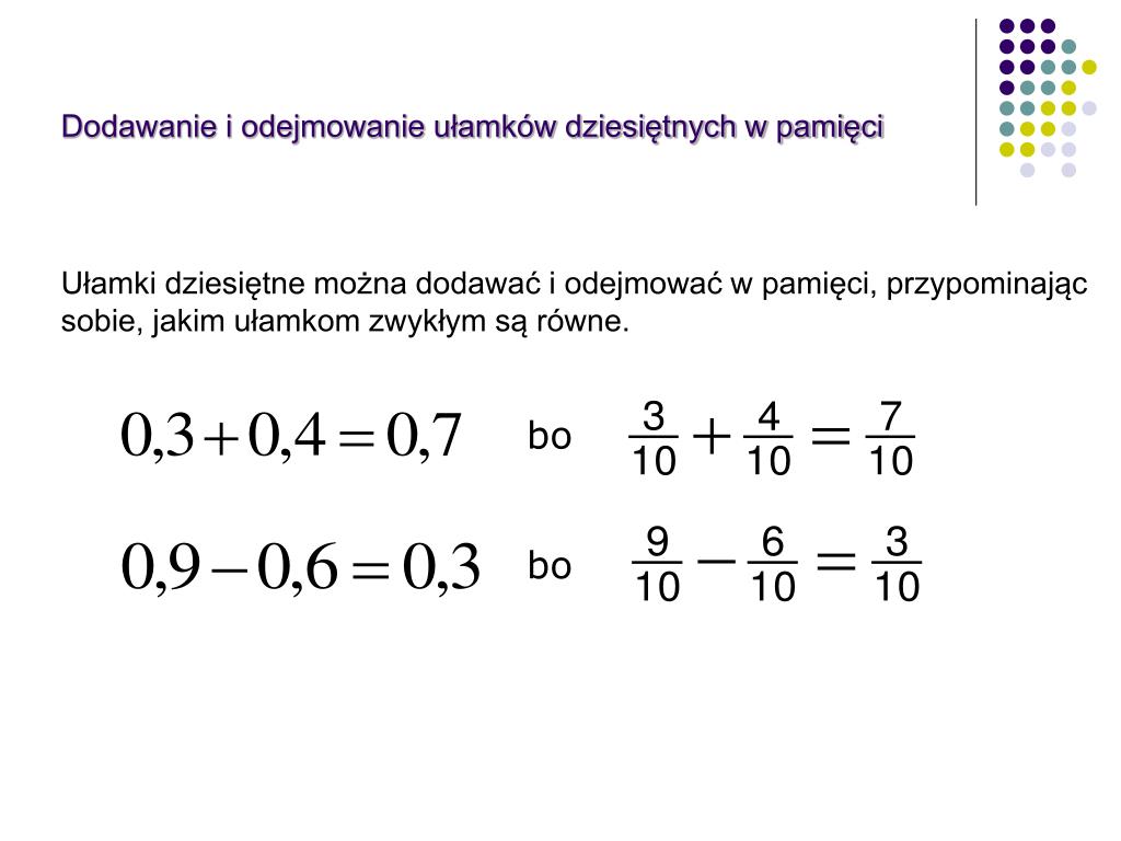 PPT - Ułamki dziesiętne – powtórzenie PowerPoint Presentation, free Jak Dzielić Przez Ułamki Dziesiętne