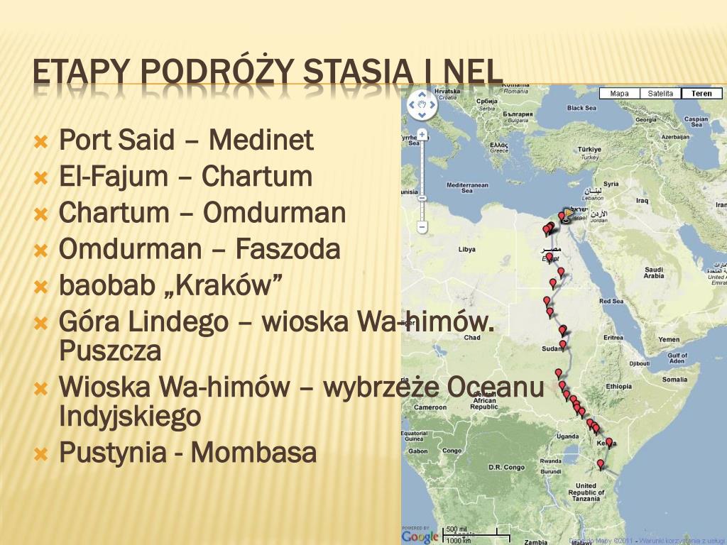 Mapa Przedstawia Szlak Podrzy Stasia I Nel
